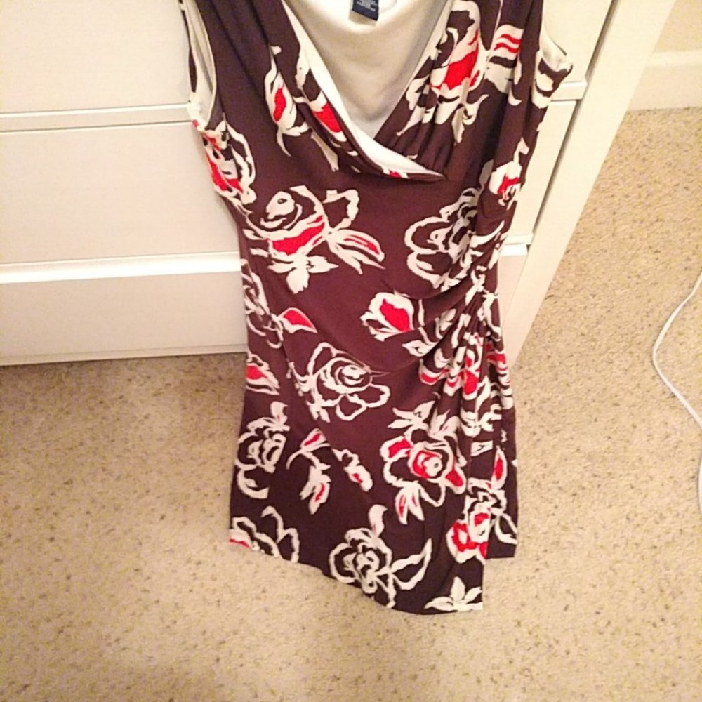 like new condition-American Living Floral Semi-Wrap Dress